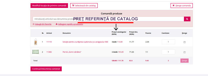 Pret comanda Faberlic